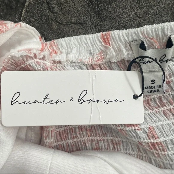 ⭐️NWT HUNTER & BROWN Toile Floral Maxi Dress Sweetheart Pleats Coquette Coastal - Picture 3 of 15